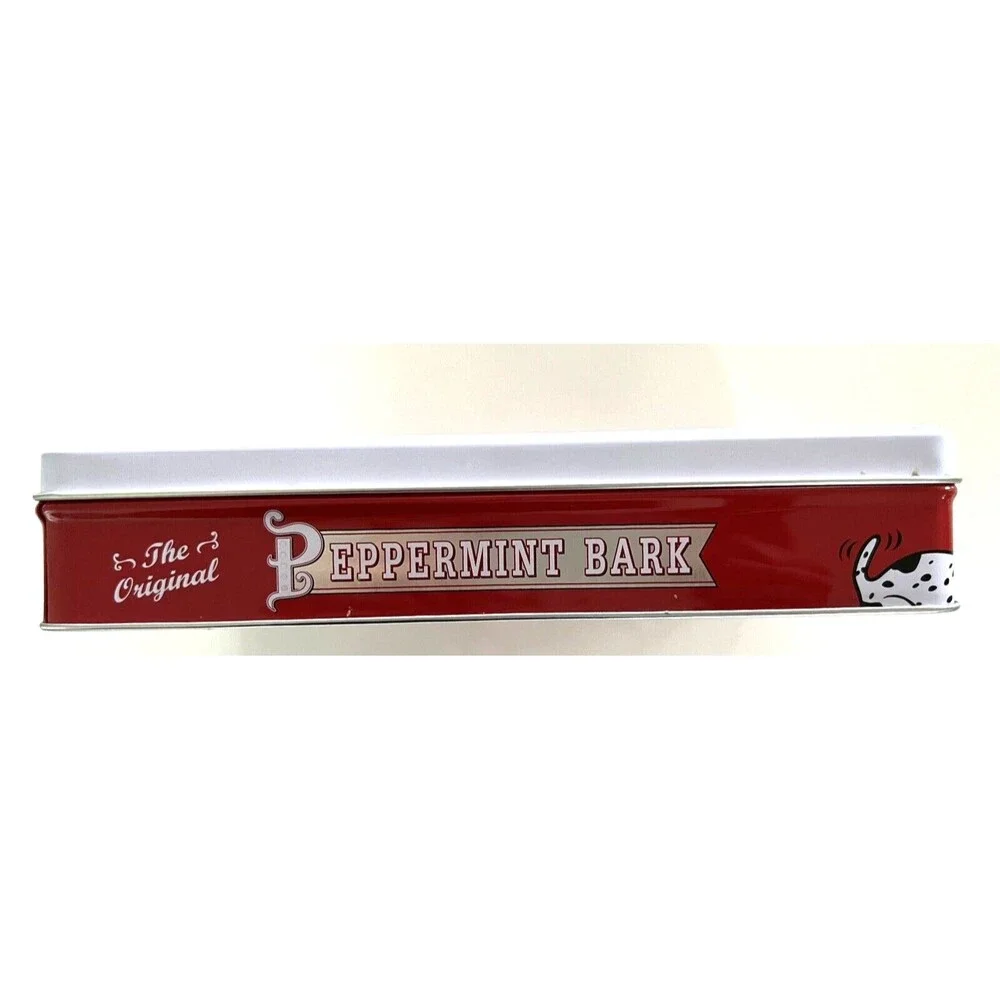 William Sonoma Peppermint Bark Tin with Lid Storage Christmas Collectible